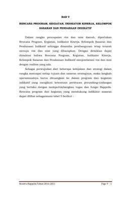 Bab V RENCANA PROGRAM