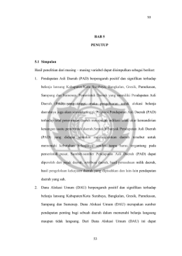 53 BAB 5 PENUTUP 5.1 Simpulan Hasil penelitian dari masing