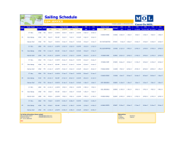 Sailing Schedule
