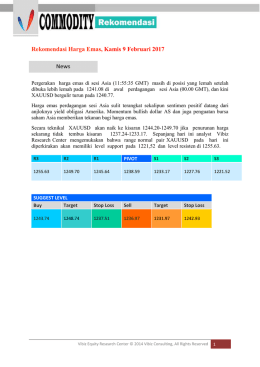 Rekomendasi Harga Emas, Kamis 9 Februari 2017 News