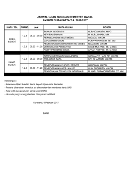 jadwal ujian susulan semester ganjil amikom surakarta ta 2016/2017