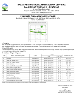 Prakiraan Cuaca Wilayah Pelayanan