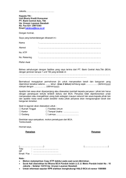 Unit Bisnis Kredit Konsumer PT. Bank Central Asia, Tbk Up.