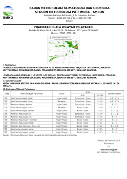 Prakiraan Cuaca Wilayah Pelayanan