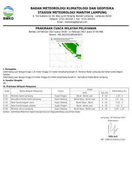 Prakiraan Cuaca Wilayah Pelayanan