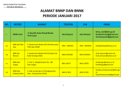 ALAMAT BNNP DAN BNNK PERIODE JANUARI 2017