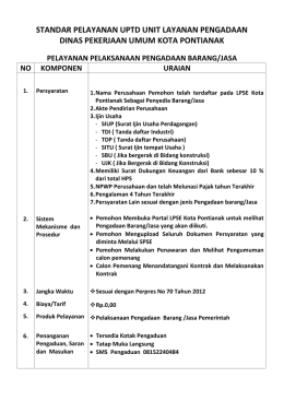 standar pelayanan uptd unit layanan pengadaan dinas pekerjaan