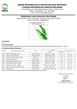 Prakiraan Cuaca Wilayah Pelayanan