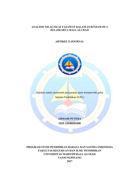 ANALISIS NILAI-NILAI TASAWUF DALAM GURINDAM DUA