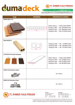 Pricelist - Duma Deck