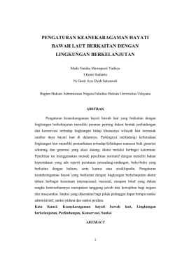 pengaturan keanekaragaman hayati bawah laut