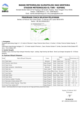 Prakiraan Cuaca Wilayah Pelayanan