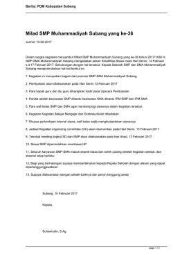 Berita 9444_Milad SMP Muhammadiyah Subang yang ke-36