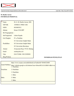 M. Ruslin Anwar INFORMASI PERSONAL Nama Dr