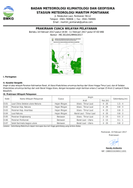 Prakiraan Cuaca Wilayah Pelayanan