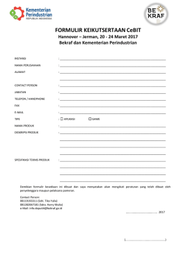 FORMULIR KEIKUTSERTAANCeBIT