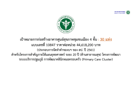 เป้าหมายการก่อสร้างอาคารศูนย์สุขภาพชุมชนเม