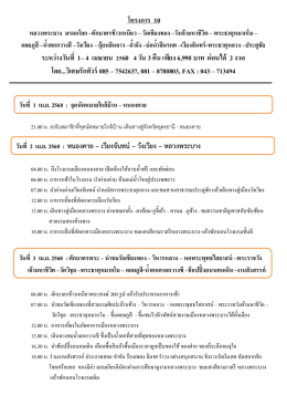 โครงการ 10 ระหว่างวันที่ 1– 4 เมษายน 2560 4 วัน 3