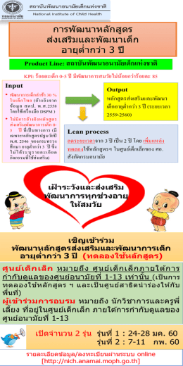 ทดลองใช้หลักสูตร - สถาบันพัฒนาอนามัยเด็กแห่งชาติ
