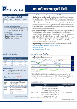10 กุมภาพันธ  2560 ตลาดหุ  นวันนี้: หากหลุด 1580 จุด ลดพ