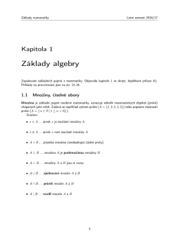 Z&aacute;klady algebry