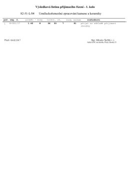 1. kolo - SOU stavebn&iacute; Plzeň