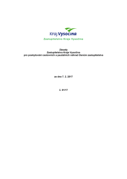 Zásady Zastupitelstva Kraje Vysočina