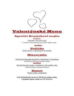 Valentýnské Menu