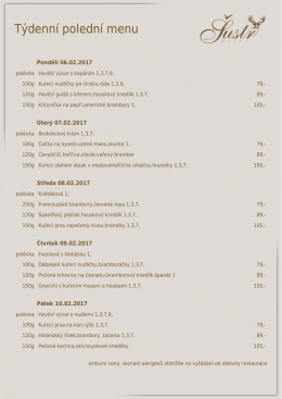 Týdenní polední menu - Hotel Šustr Nasavrky