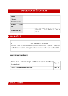 INFORMOVANÝ SOUHLAS
