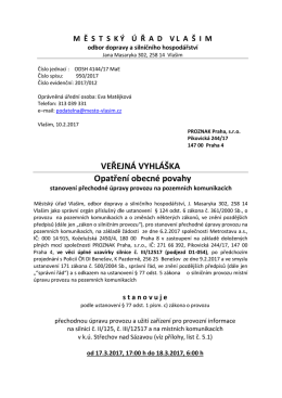 MĚSTSK&Yacute; &Uacute;ŘAD VLA&Scaron;IM, odbor dopravy a