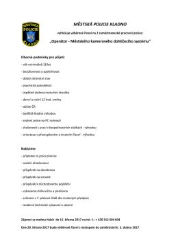 Hled&aacute;me nov&eacute; kolegy pro obsluhu kamerov&eacute;ho