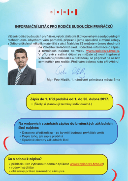 INFORMAČN&Iacute; LET&Aacute;K PRO RODIČE