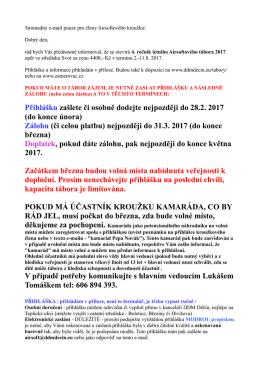 info k přihlášení - Dům dětí a mládeže DĚČÍN