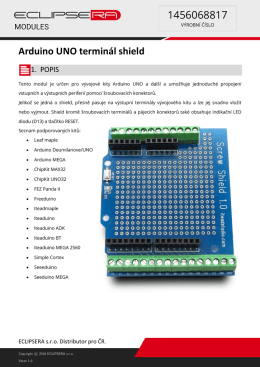 Arduino UNO terminál shield