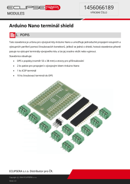 Arduino Nano terminál shield