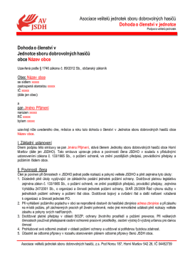 Dohoda o členstv&iacute; v jednotce