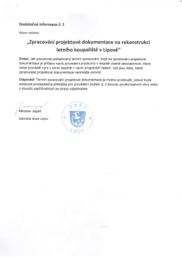 Dodatečn&aacute; informace k zak&aacute;zce