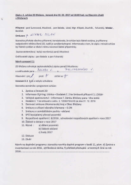 Zápis z 1.schůze ZO -2.2.2017