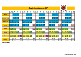 Rozpis tréninků únor 2017