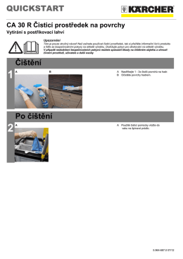 QUICKSTART Či&scaron;těn&iacute; Po či&scaron;těn&iacute; - kaercher