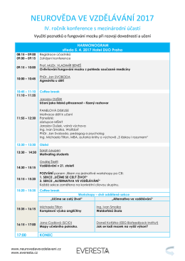 I. verzi programu - Neurověda ve vzdělávání