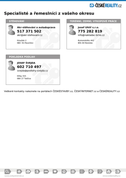 Specialist&eacute; a řemesln&iacute;ci z va&scaron;eho okresu