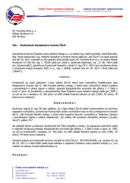 HC TECHNIKA BRNO - Česk&yacute; svaz ledn&iacute;ho hokeje