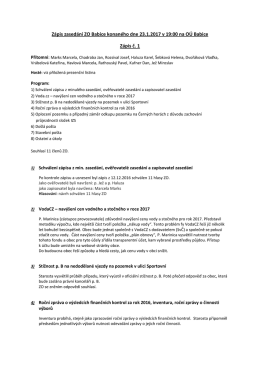Zápis č. 1 ze zasedání ZO dne 23.1.2017