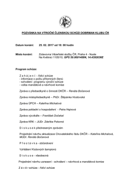 POZVÁNKA NA VÝROČNÍ ČLENSKOU SCHŮZI DOBRMAN KLUBU