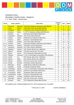 DDM P&iacute;sek - 1.z&aacute;kladn&iacute; &scaron;kola TG Masaryka Milevsko