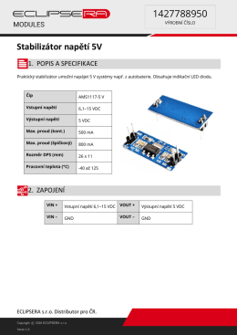 Stabiliz&aacute;tor napět&iacute; 5V