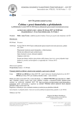 Če&scaron;tina v praxi tlumočn&iacute;ka a překladatele