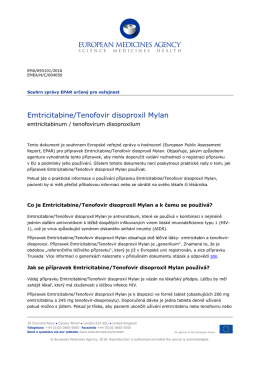 Emtricitabine Tenofovir disoproxil Mylan, INN - EMA